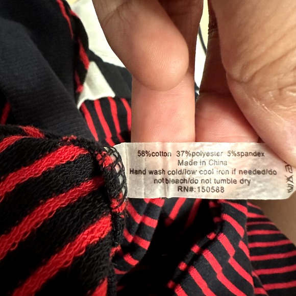 Sundays NYC Women's Ruffle Striped Long Sleeve Pullover Sweatshirt Small NWT - Picture 6 of 8